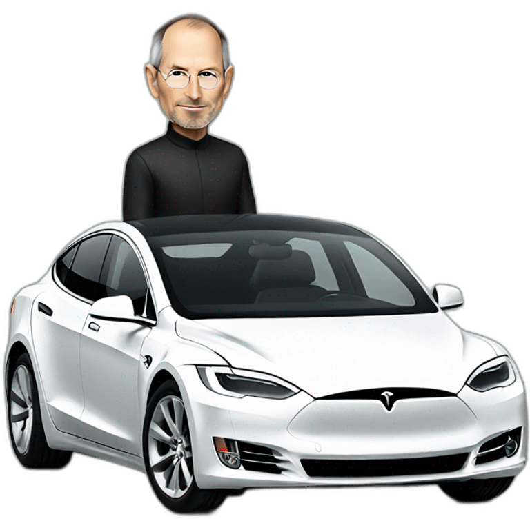 Steve jobs on a tesla emoji