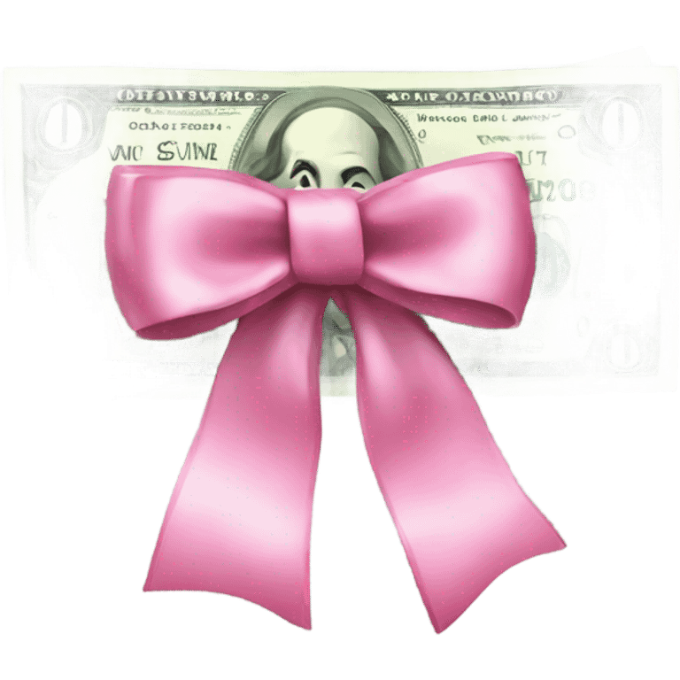 Money with pink bow ￼ emoji