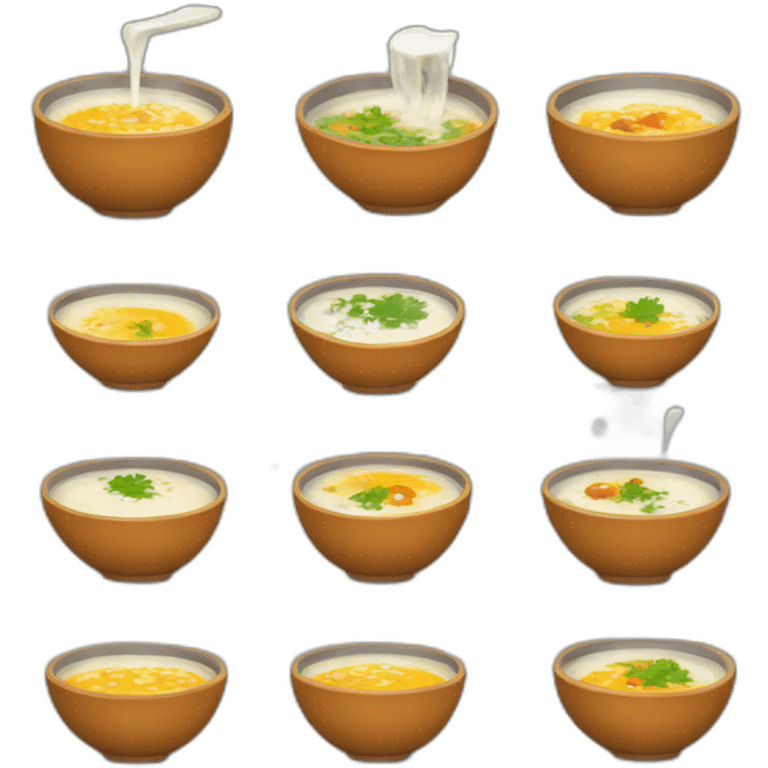 le mot "soupe" ecrit en forme de bol emoji