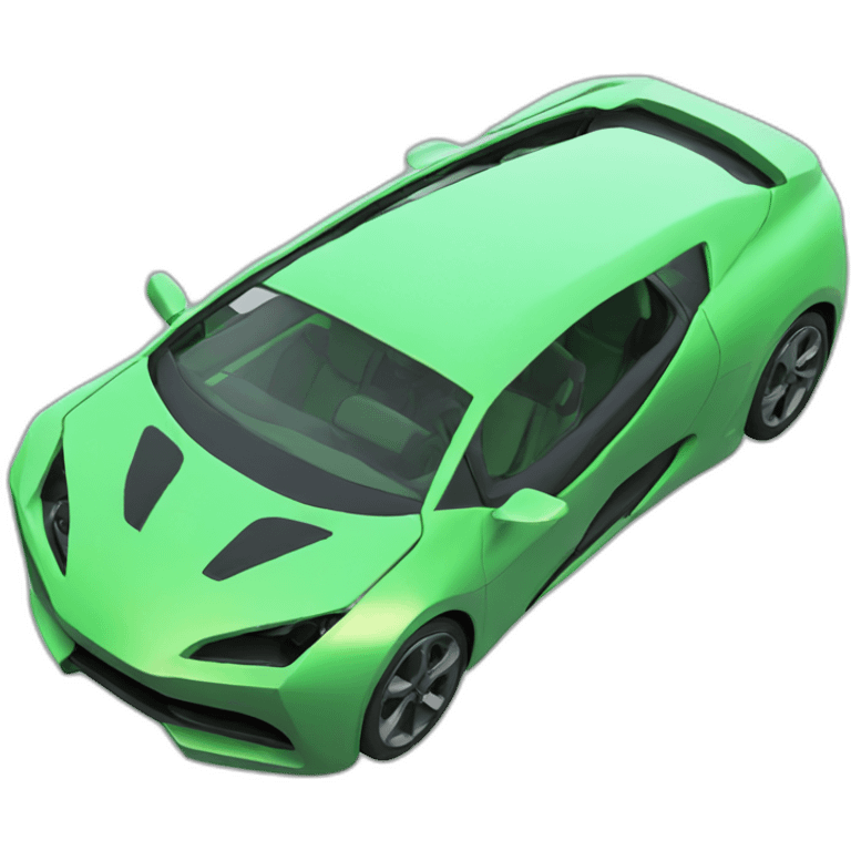 futuristic car green 3d emoji