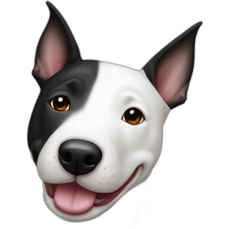 perro bull terrier color blanco con mancha en ojo derecho negra emoji