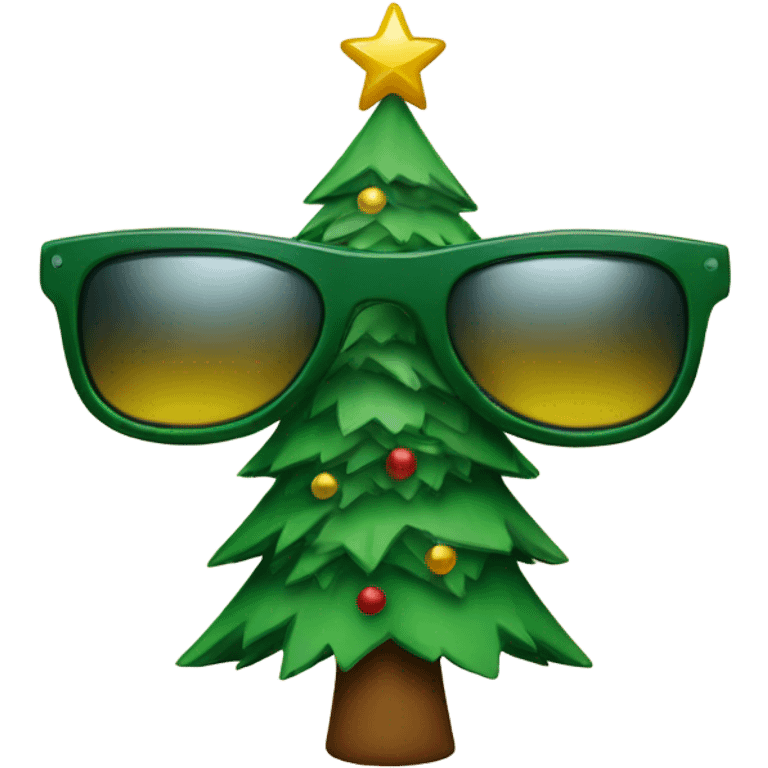 Christmas tree with sunglasses  emoji