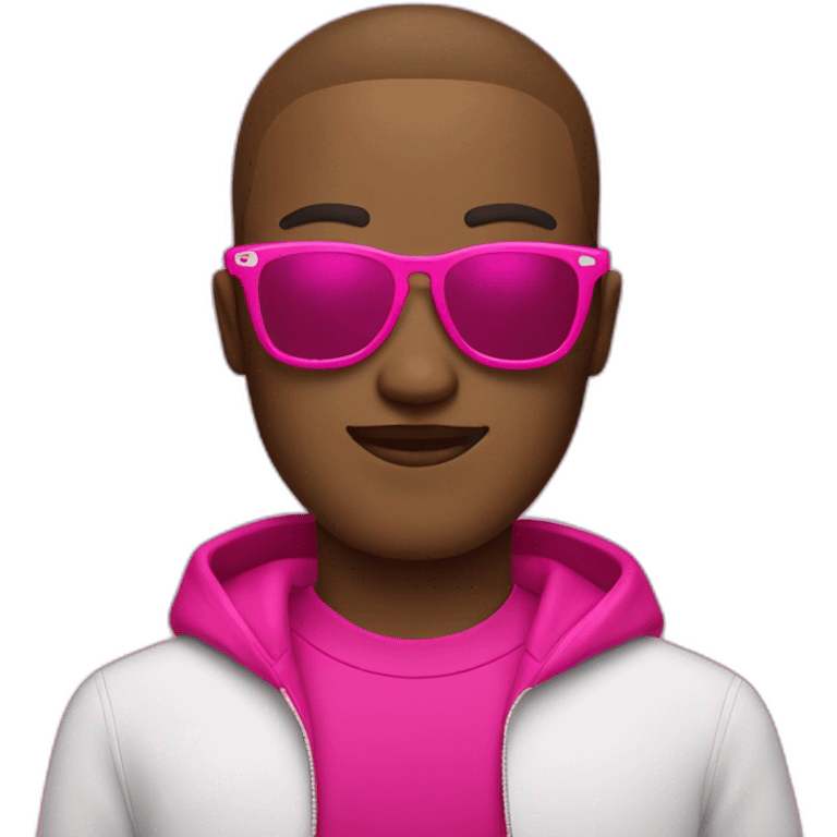 A cool person with sunglasses and hot pink clothes emoji