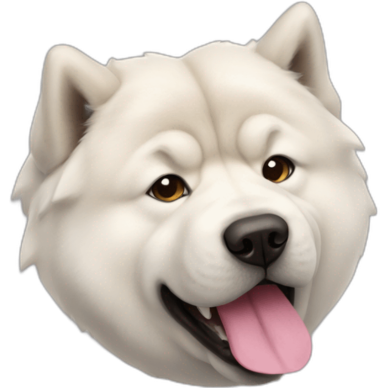 White Chow chow black tongue emoji