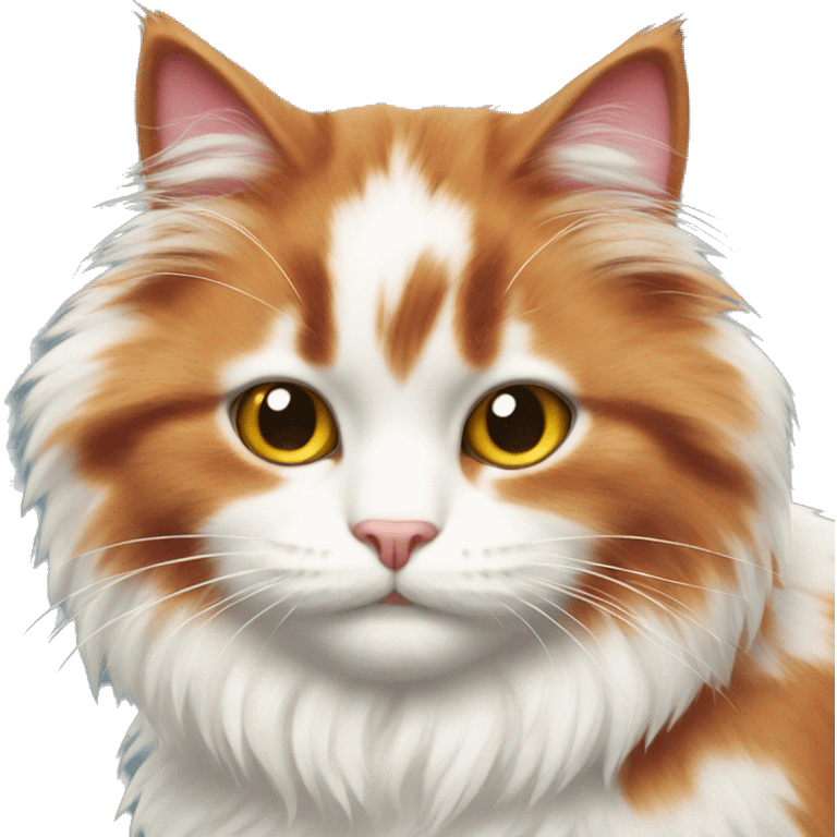 red and white fluffy cat emoji