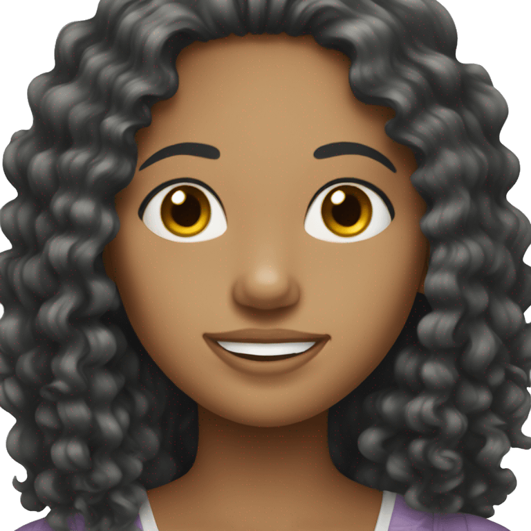 curly black long hair white woman emoji