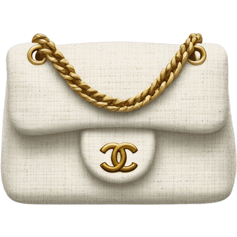 Tweed white chanel bag  emoji