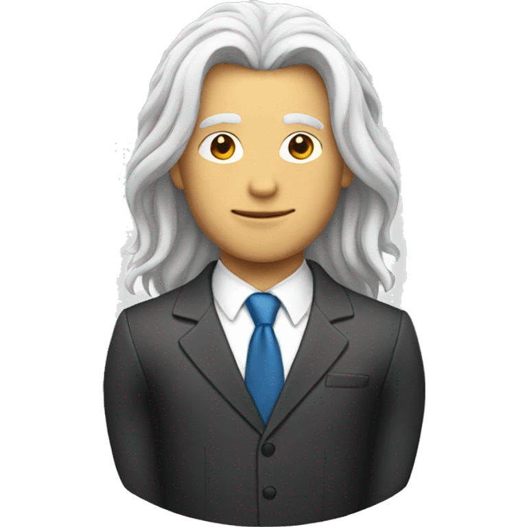 Suit man with long Blanc hair  emoji