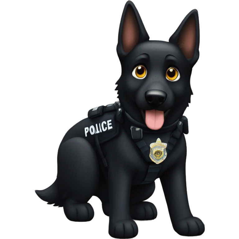 Black German shepherd with police  emoji