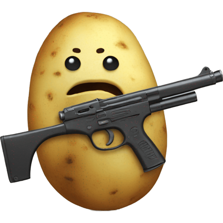 Potato with a gun emoji