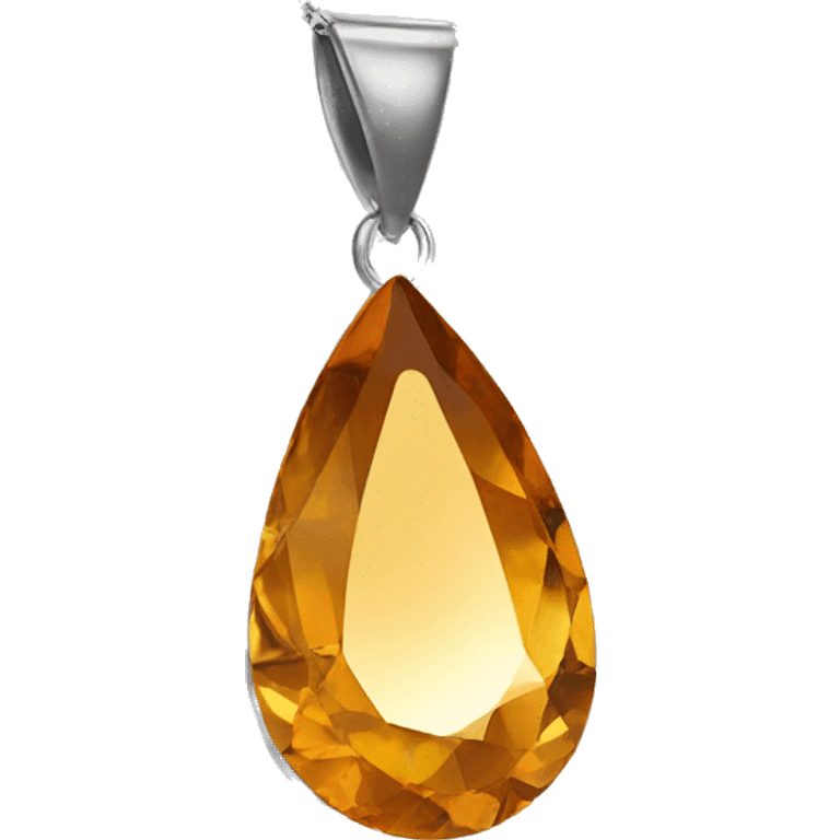 Teardrop-shaped crystal pendant in soft amber emoji