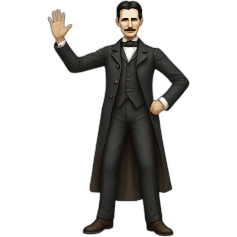 nikola tesla with an arm up full body emoji