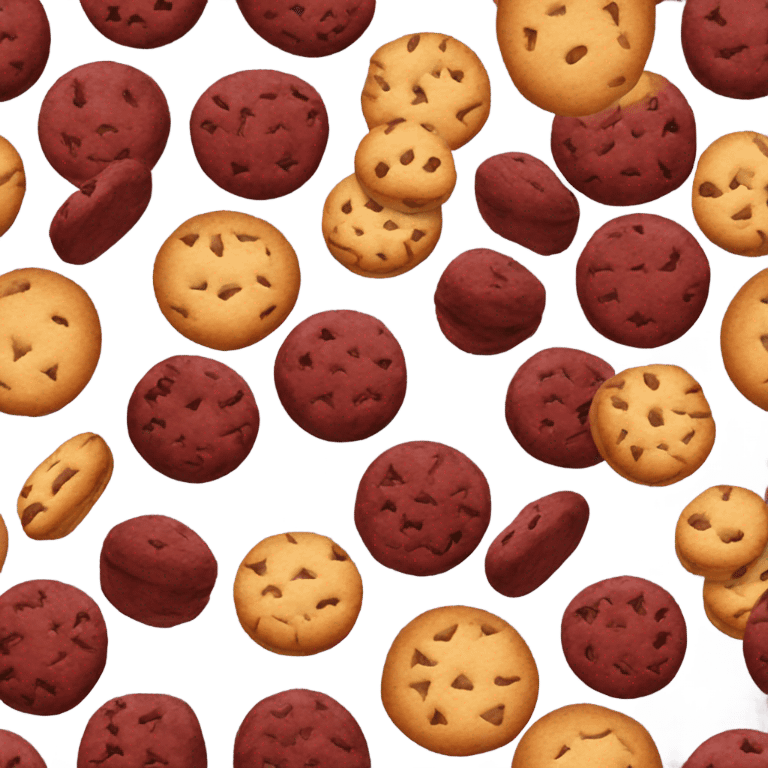 burgundy basket filled with cookies emoji