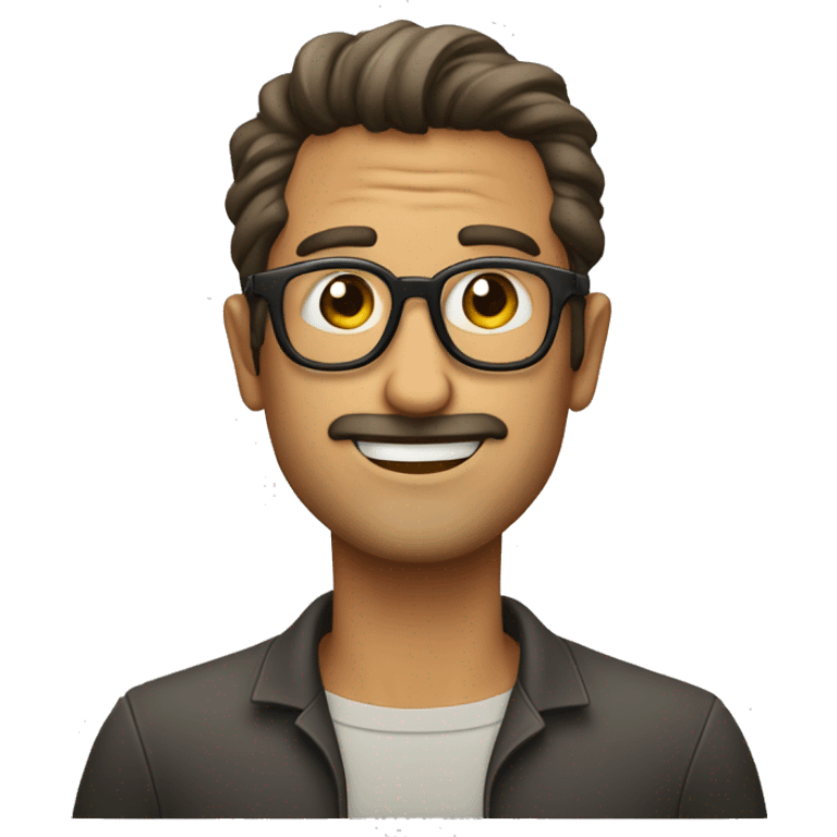 Hombre con una cotona y lentes y que este enojado emoji