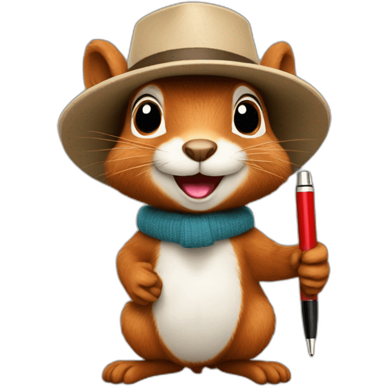 squirrel in a hat with a pen-IT specialist emoji