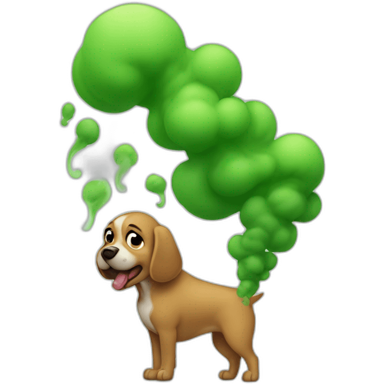 dog farting green smoke emoji