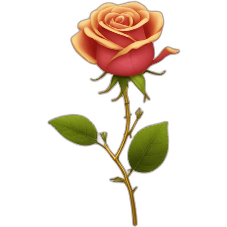 rose with gold stem emoji