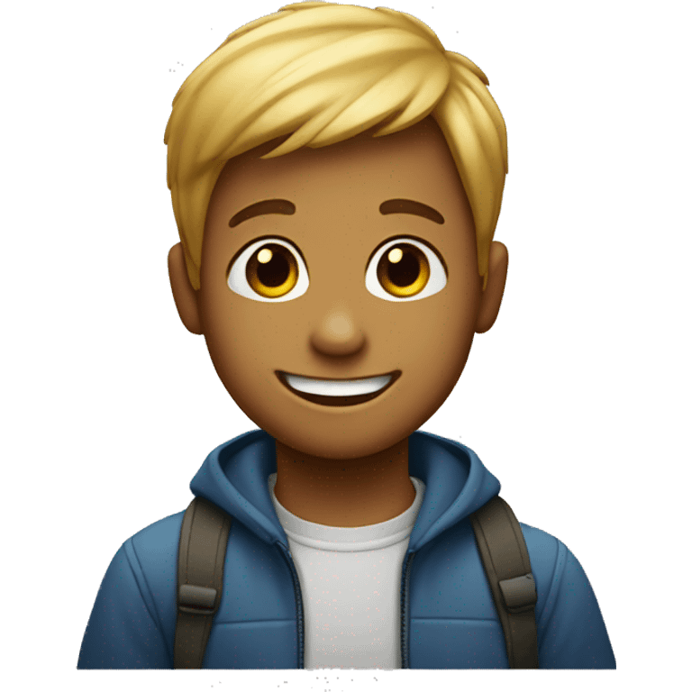 boy talking with a smile emoji