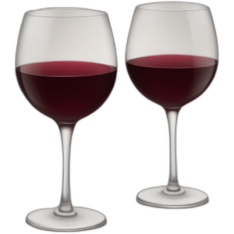 Two glasses of red wine are clinking emoji