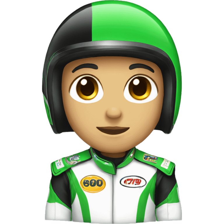 Black and green racecar  emoji