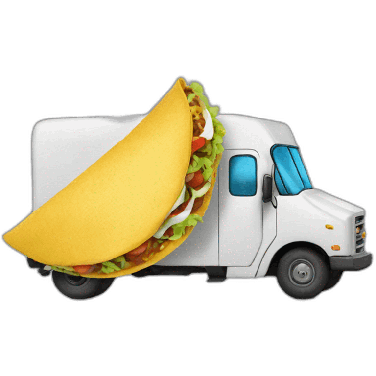 a taco and a truck emoji