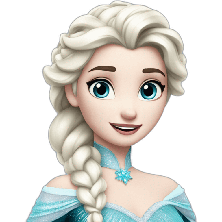 Frozen Elsa with smirk emoji