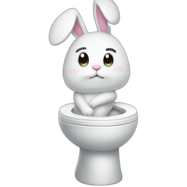 Sad bunny in toilet emoji