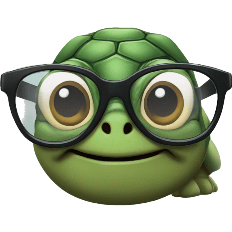 a turtle in glasses emoji