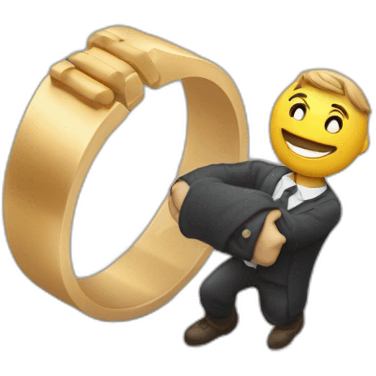 homme a genoux demande tiens une bague en main  emoji