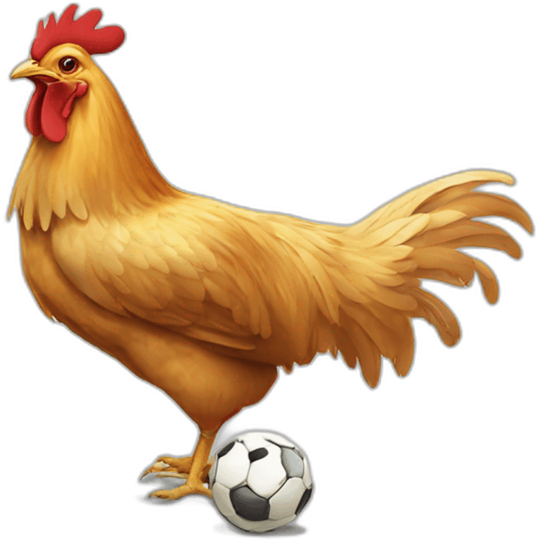 Chicken-playing-soccer emoji