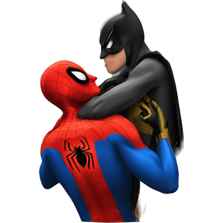 Spiderman kiss batman emoji