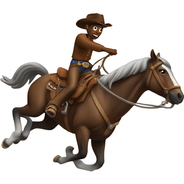 Cowboy riding a horse going fast emoji