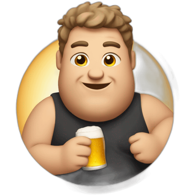 fat guy drink beer emoji