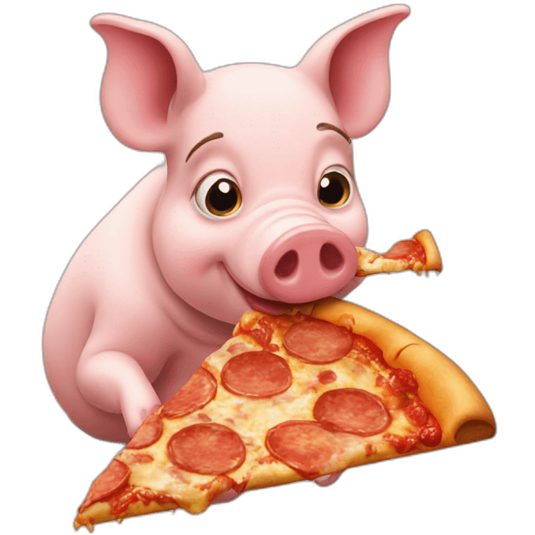 pig eating pizza emoji