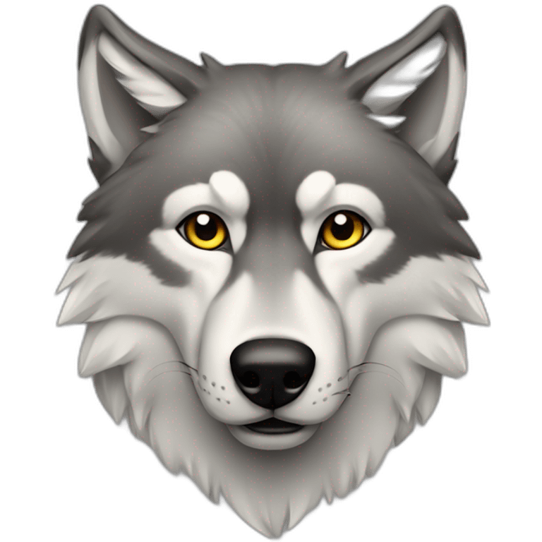 a wolf hyper réalistic emoji