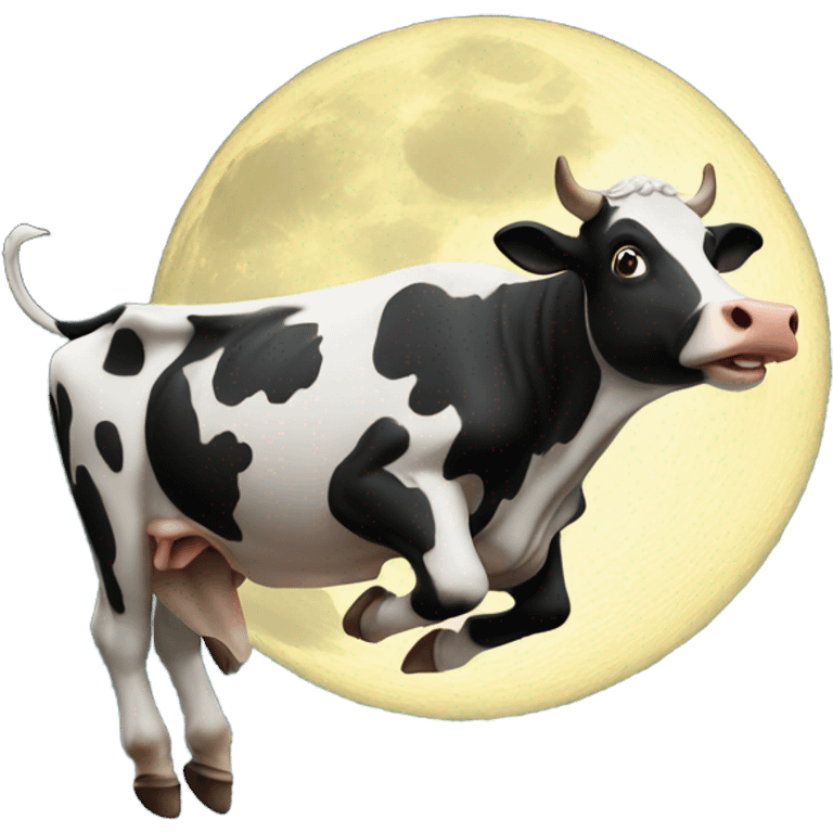 Cow jumping over the moon emoji