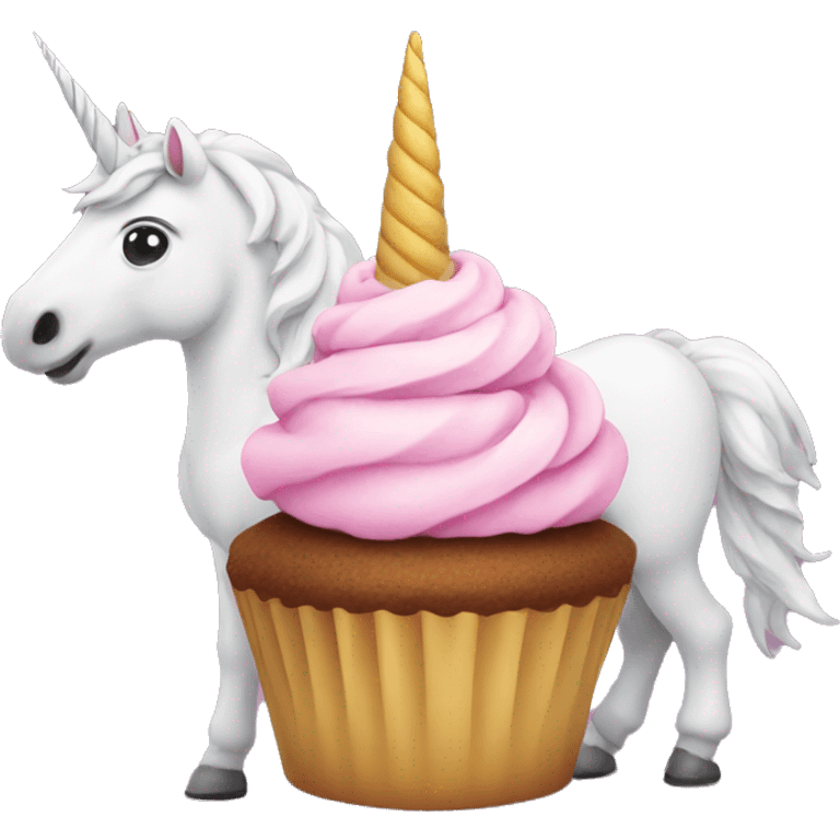 unicorn eating a cupcake emoji