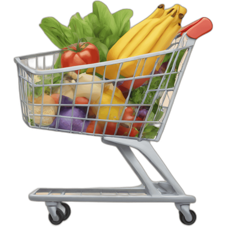 supermarket trolley with food emoji