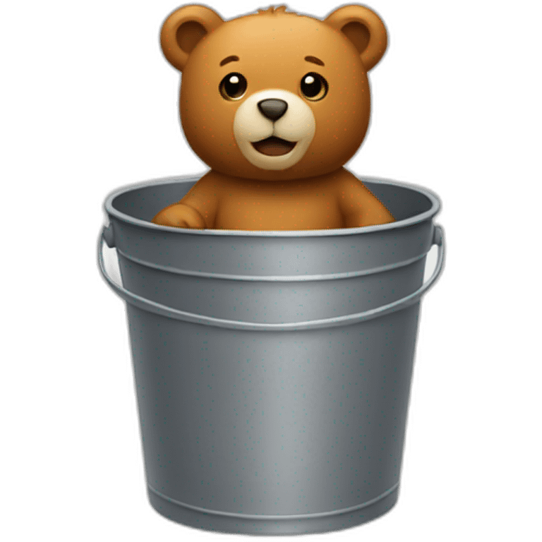 bucket with bear inside emoji