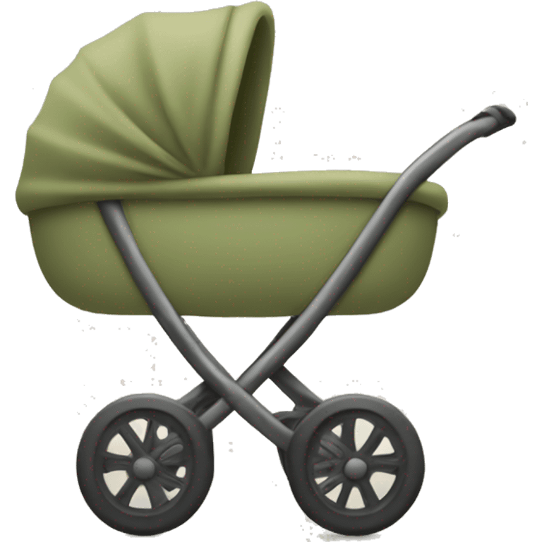 Khaki green baby stroller emoji  emoji