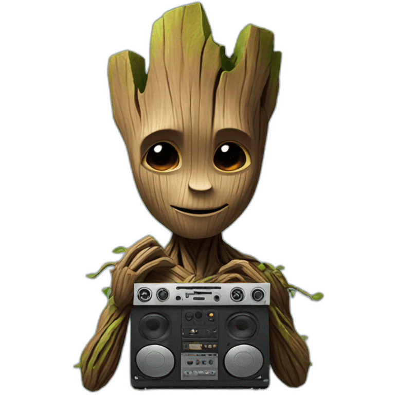 Groot listening to music emoji