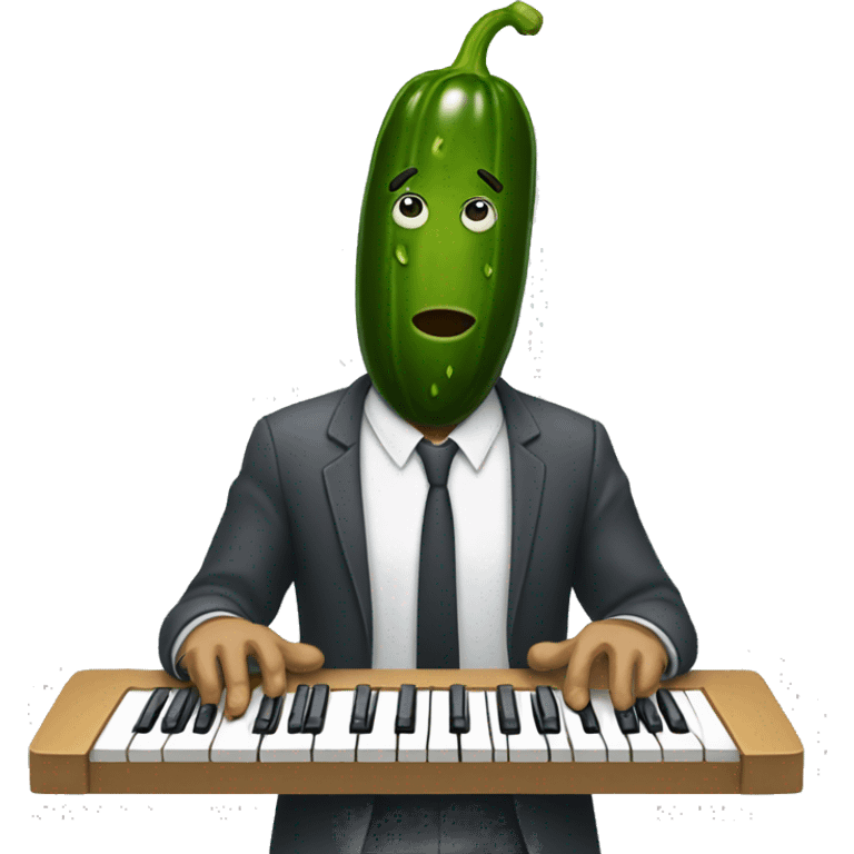 A pickle selling keyboards emoji