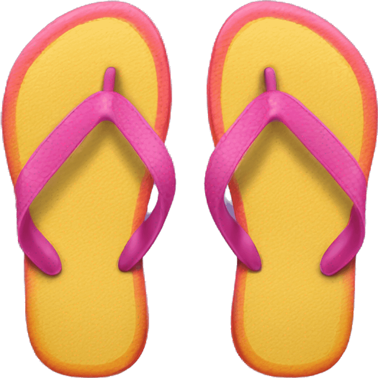 Realistic pair of summer flip flops isolated.  emoji