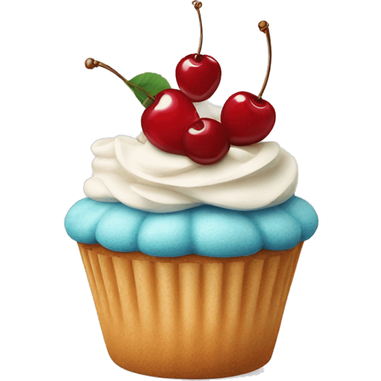 Cupcake with cherry emoji