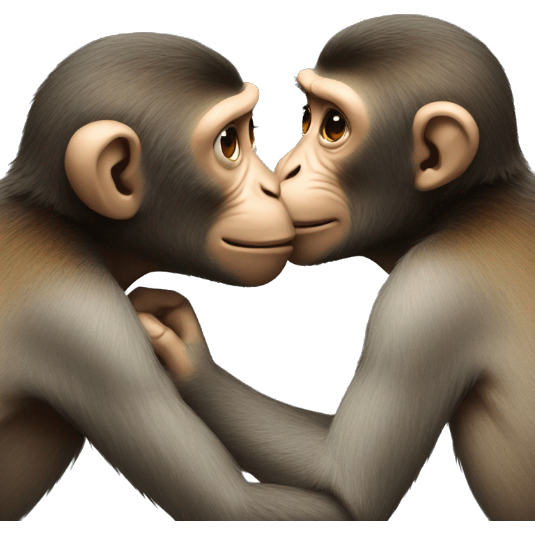 Two monkeys kissing  emoji