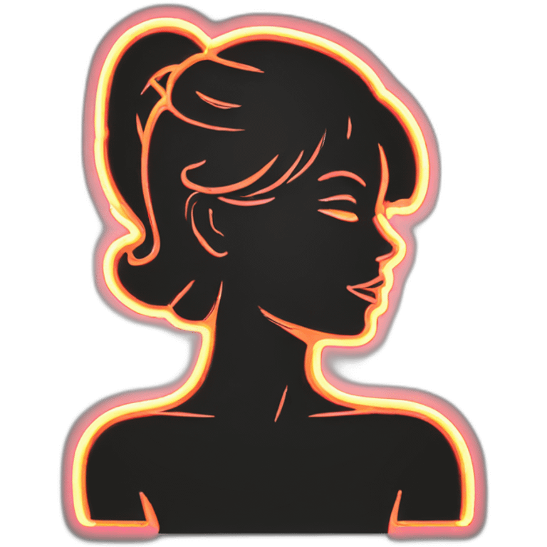 Sexy silhouette non-gender model neon sign emoji