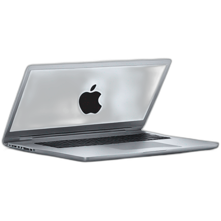 A Laptop with Apple logo on ir emoji