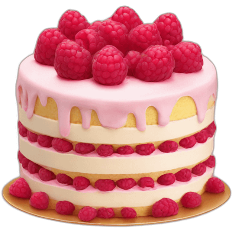 cream and raspberry cake emoji