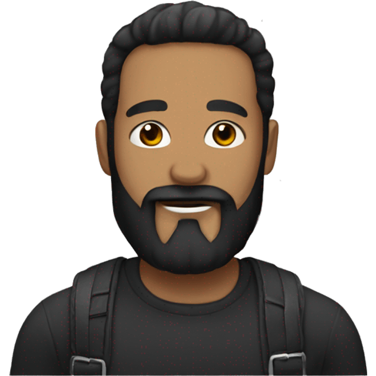 Man with black beard and black hair emoji