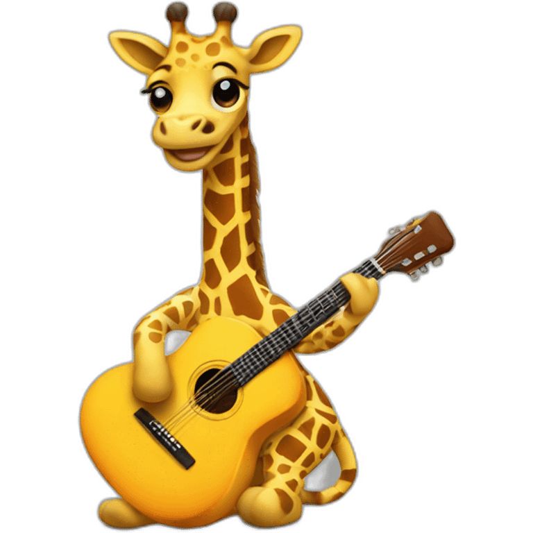 Giraffe playing guitar emoji